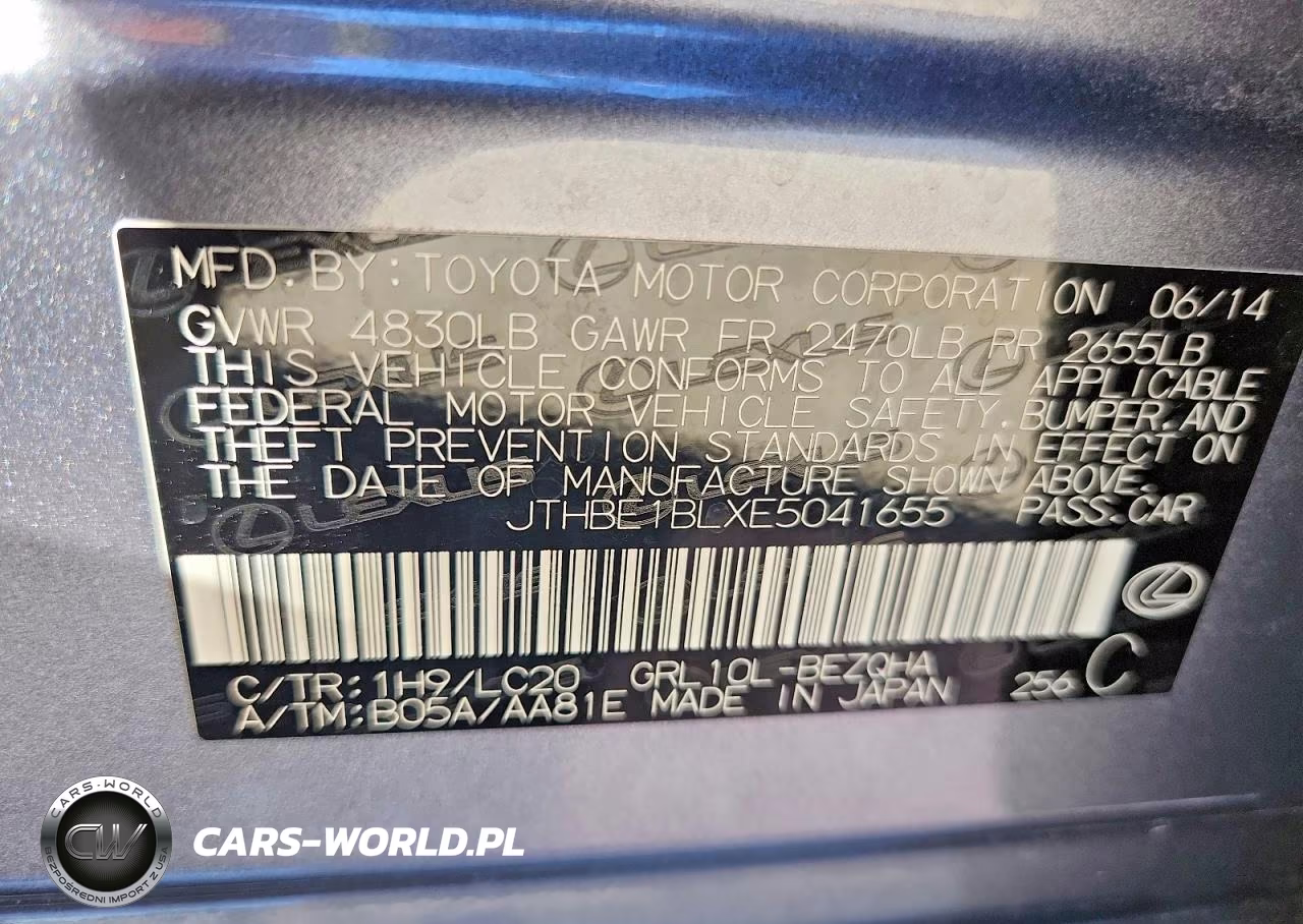 2014 Lexus Gs 350 VIN:JTHBE1BLXE5041655 - 12
