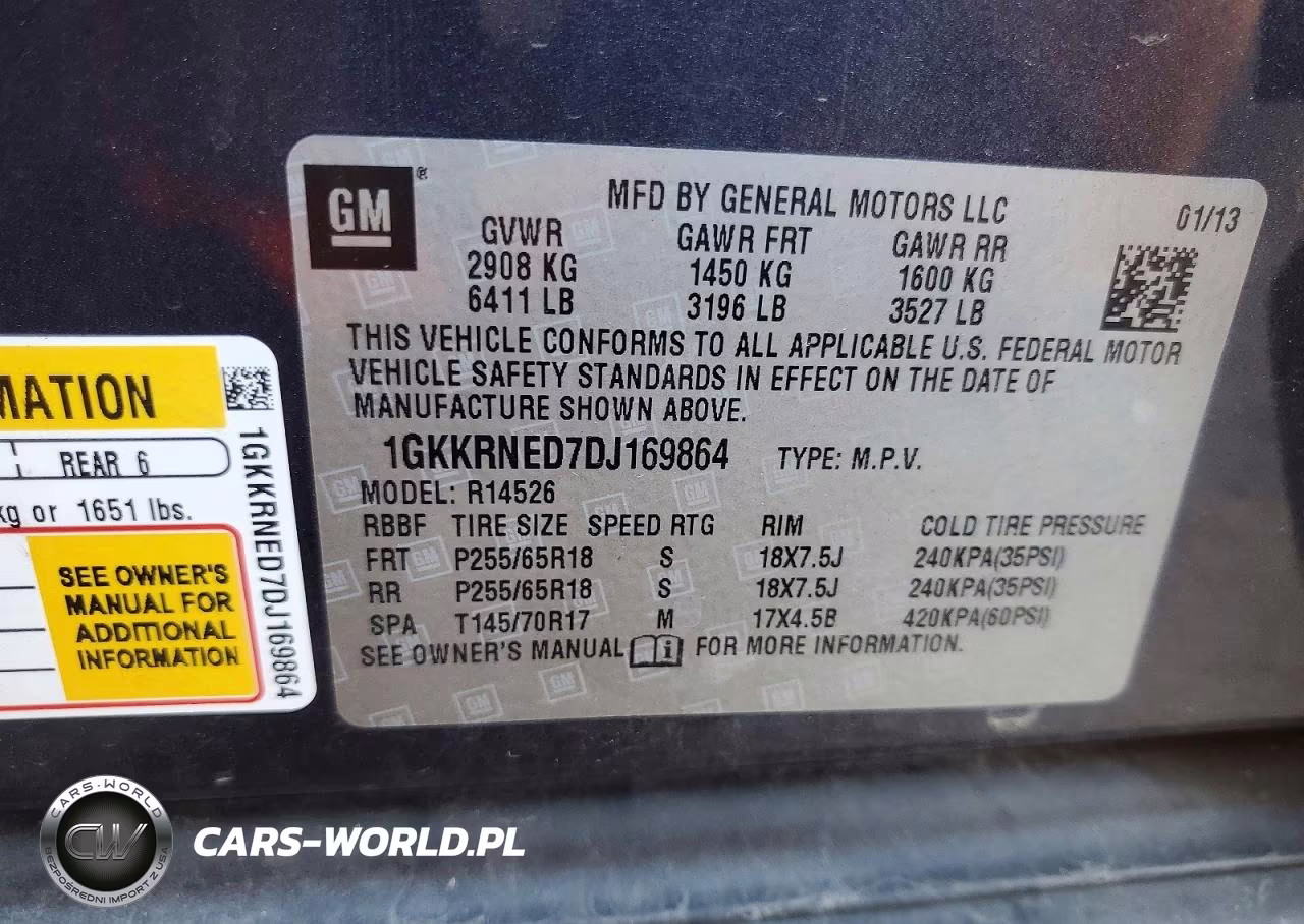 2013 GMC Acadia Sle VIN:1GKKRNED7DJ169864 - 13