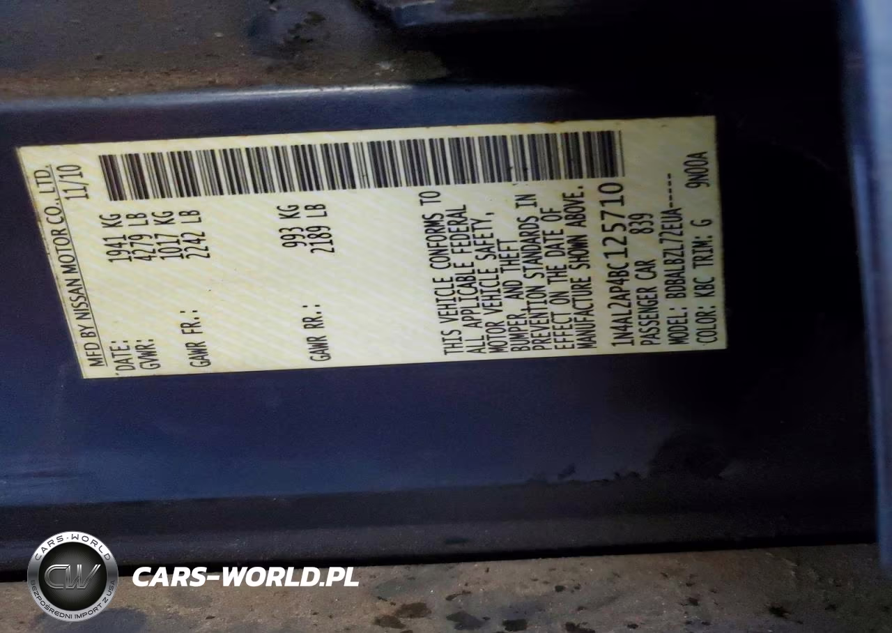 2011 Nissan Altima 2.5 VIN:1N4AL2AP4BC125710 - 12