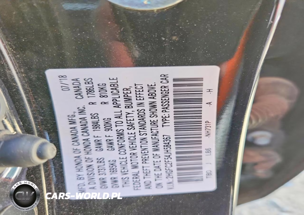 2018 Honda Civic Lx VIN:2HGFC2F54JH584367 - 12