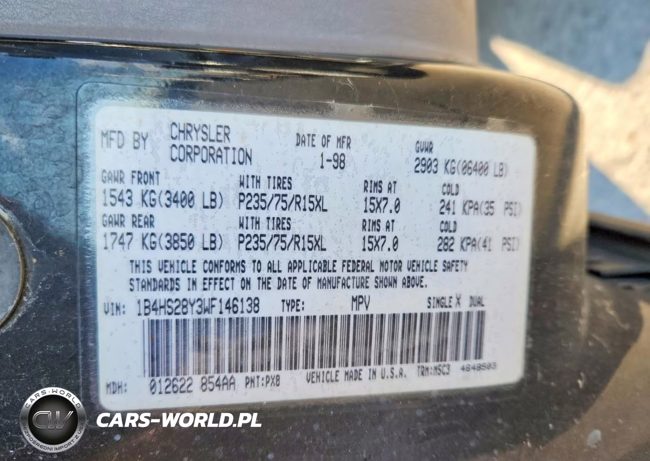 1998 Dodge Durango VIN:1B4HS28Y3WF146138 - 13