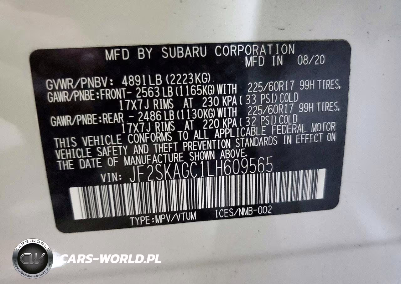 2020 Subaru Forester Premium VIN:JF2SKAGC1LH609565 - 12