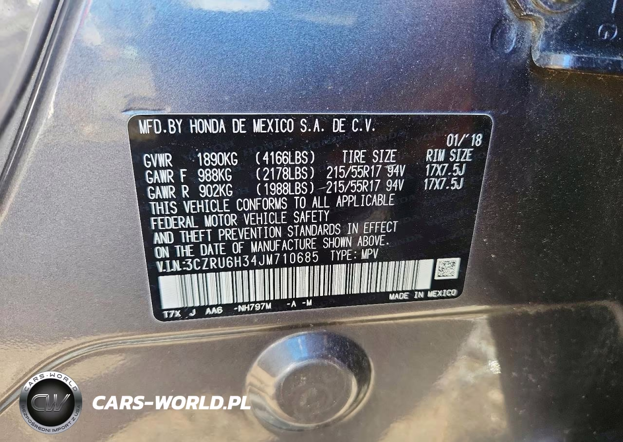2018 Honda Hr-V Lx VIN:3CZRU6H34JM710685 - 13