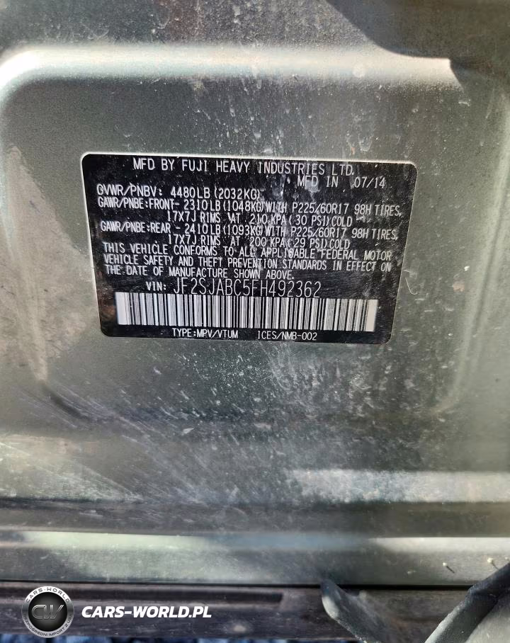 2015 Subaru Forester 2.5I VIN:JF2SJABC5FH492362 - 13
