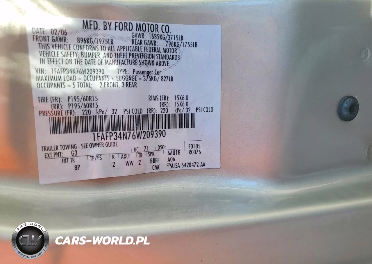 2006 Ford Focus Zx4 VIN:1FAFP34N76W209390 - 12