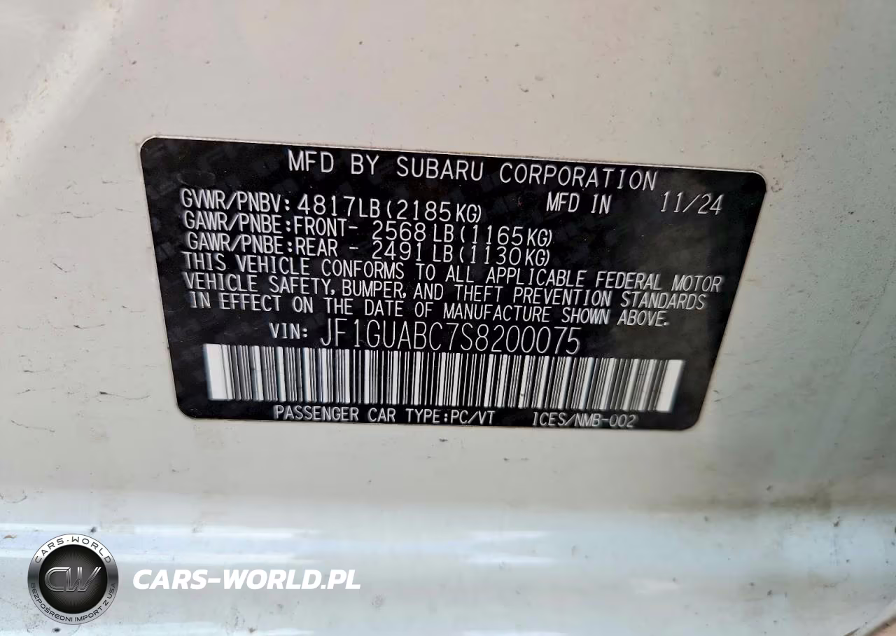 2025 Subaru Impreza VIN:JF1GUABC7S8200075 - 13