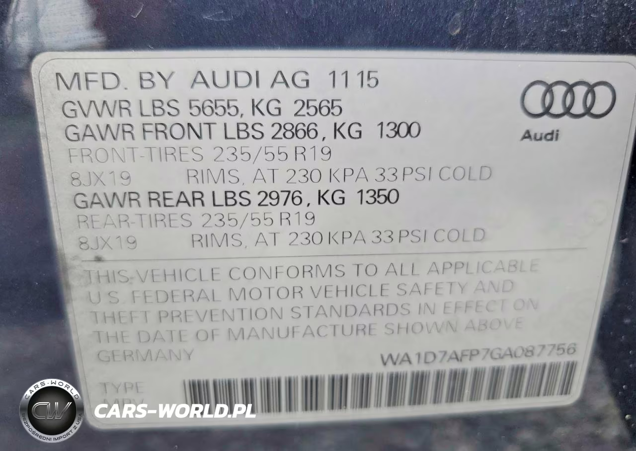 2016 Audi Q5 Premium Plus S-Line VIN:WA1D7AFP7GA087756 - 13