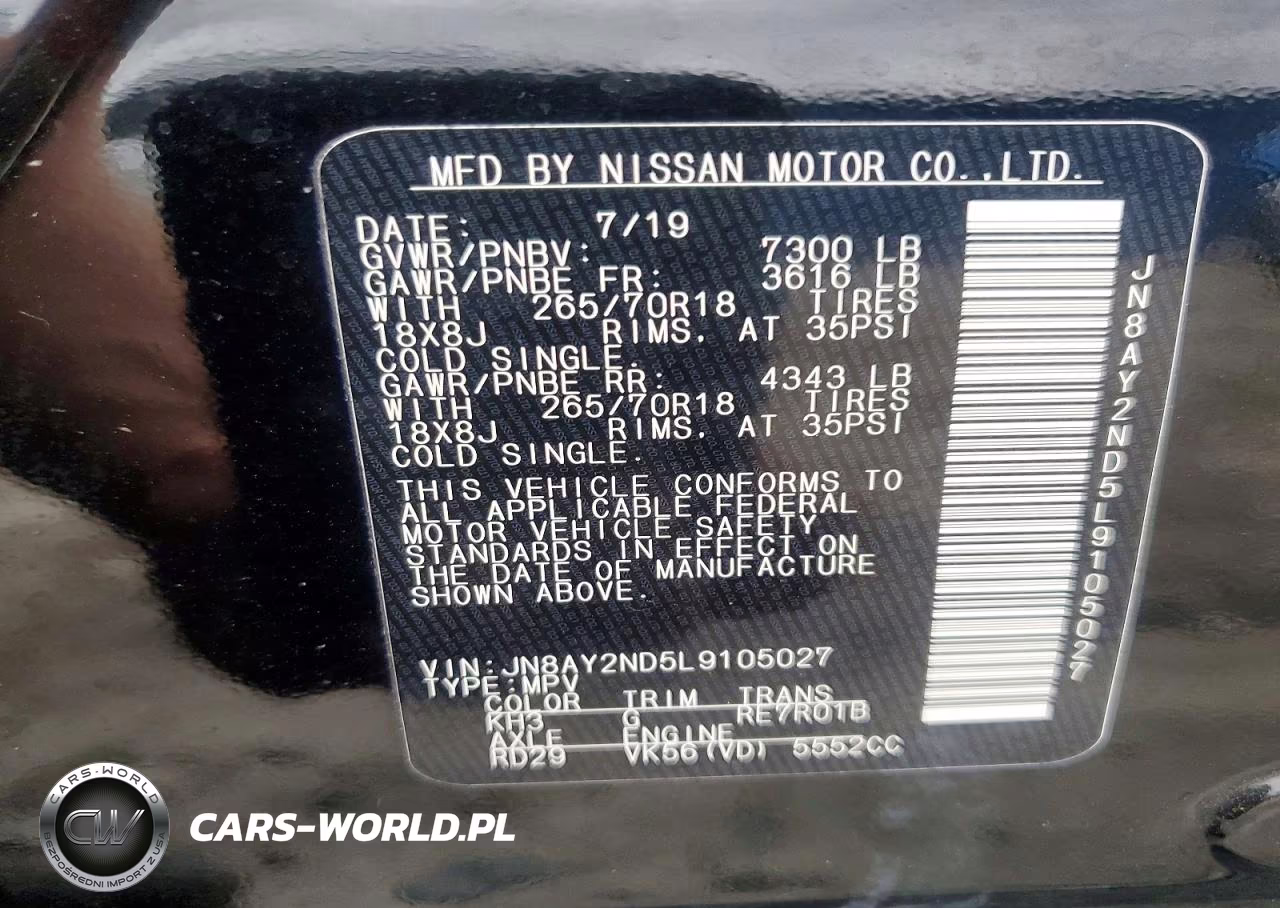 2020 Nissan Armada Sv VIN:JN8AY2ND5L9105027 - 13