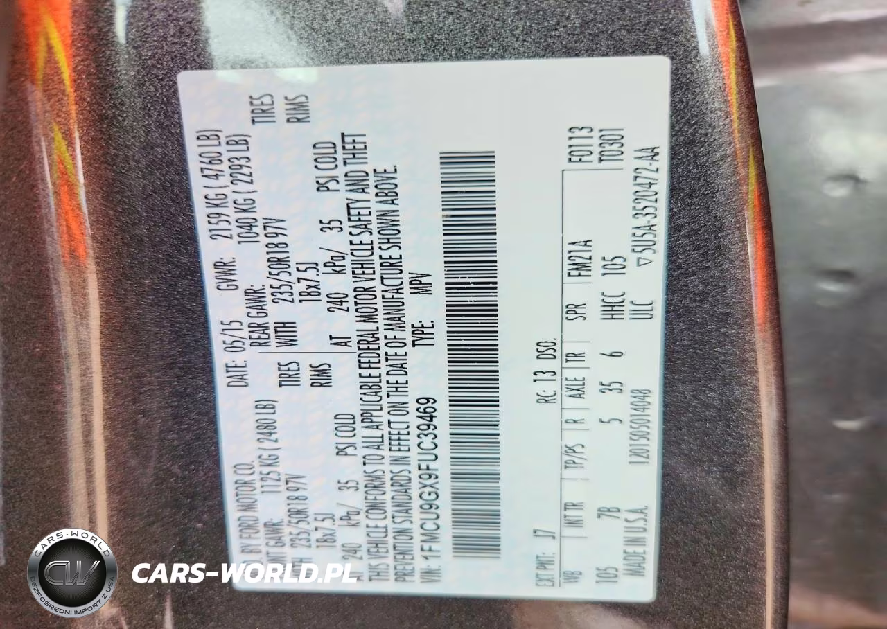 2015 Ford Escape Se VIN:1FMCU9GX9FUC39469 - 12