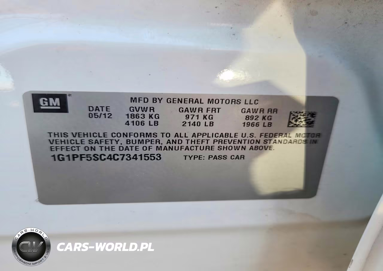 2012 Chevrolet Cruze Lt VIN:1G1PF5SC4C7341553 - 12