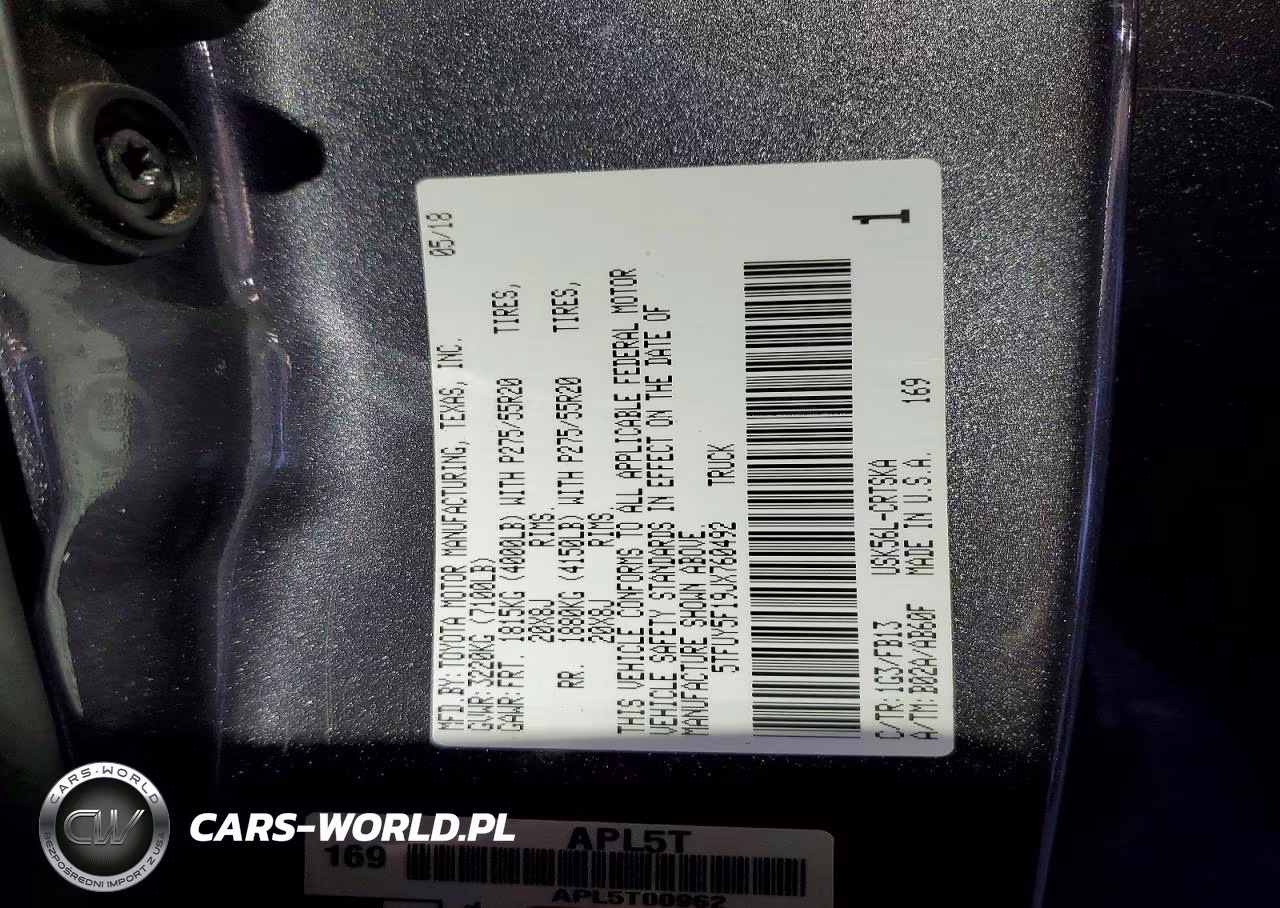 2018 Toyota Tundra Sr5 VIN:5TFUY5F19JX760492 - 12