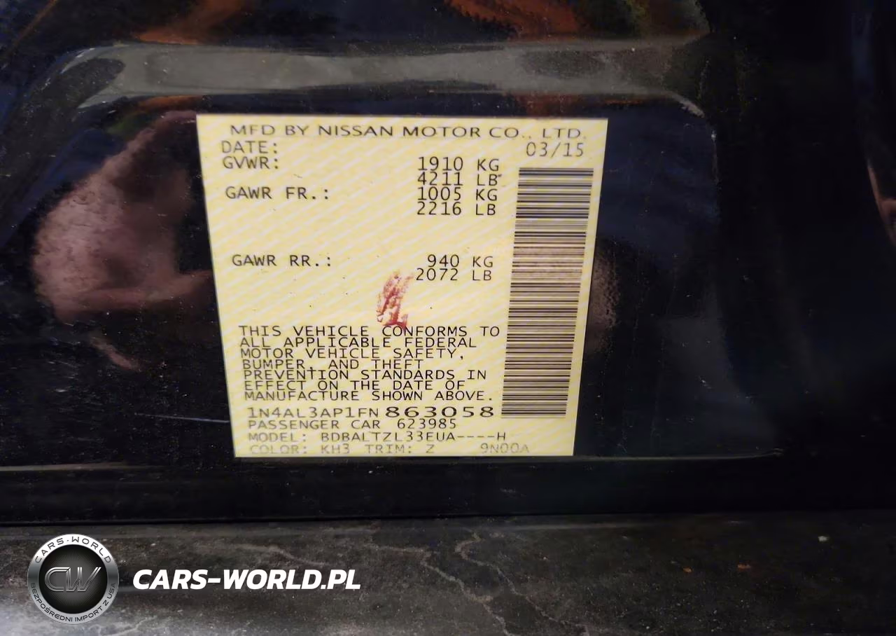 2015 Nissan Altima 2.5 Sl VIN:1N4AL3AP1FN863058 - 12