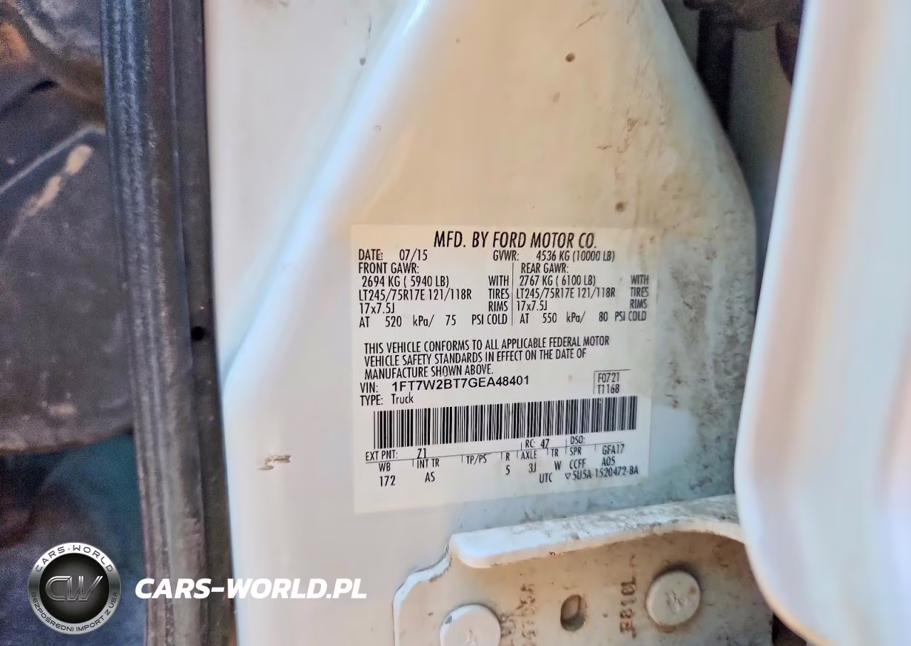 2016 Ford F250 Super Duty VIN:1FT7W2BT7GEA48401 - 12