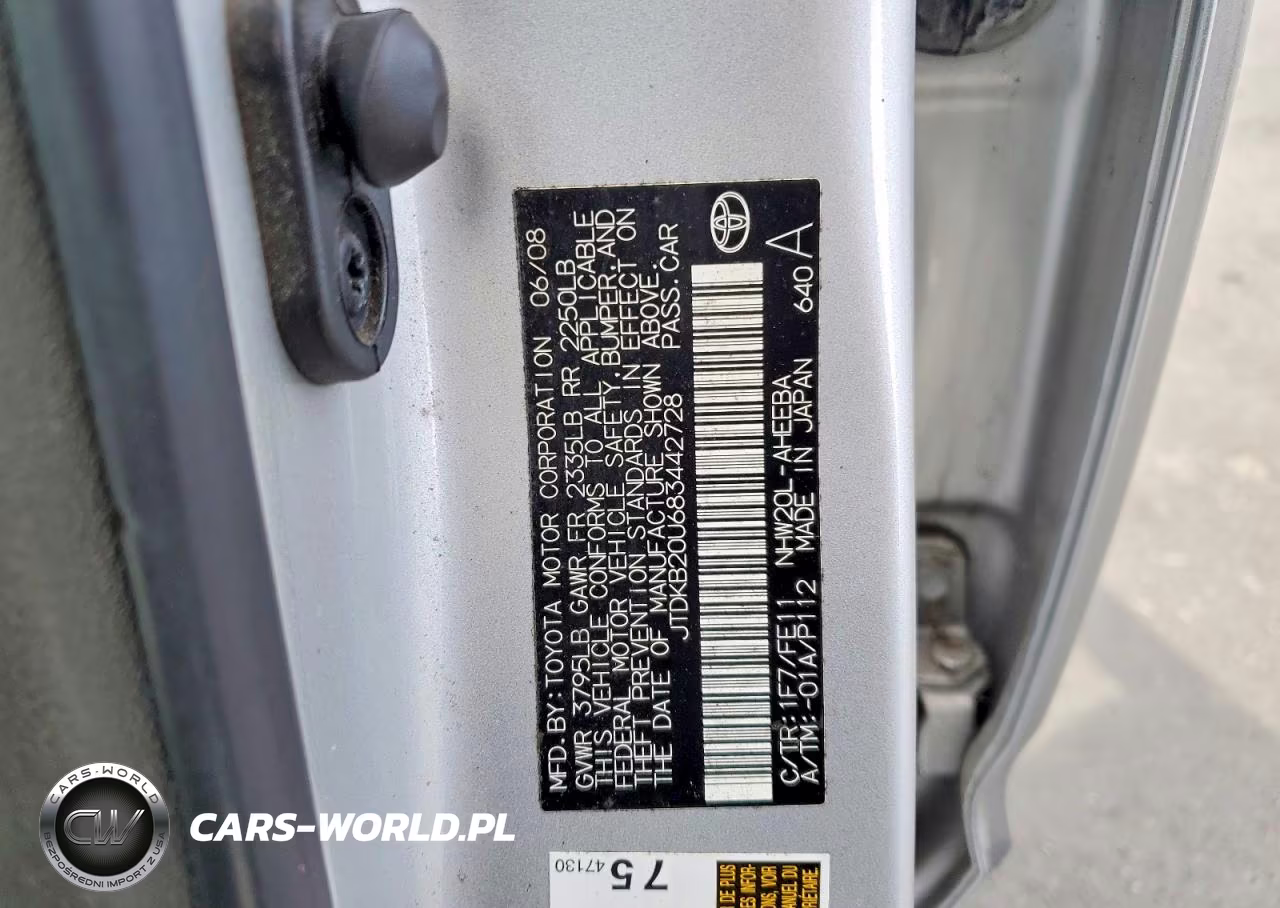 2008 Toyota Prius Base VIN:JTDKB20U683442728 - 12