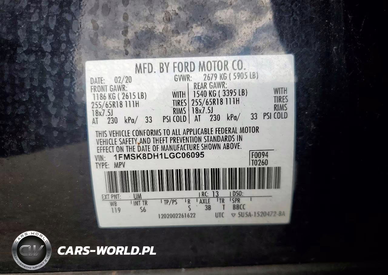 2020 Ford Explorer Xlt VIN:1FMSK8DH1LGC06095 - 14
