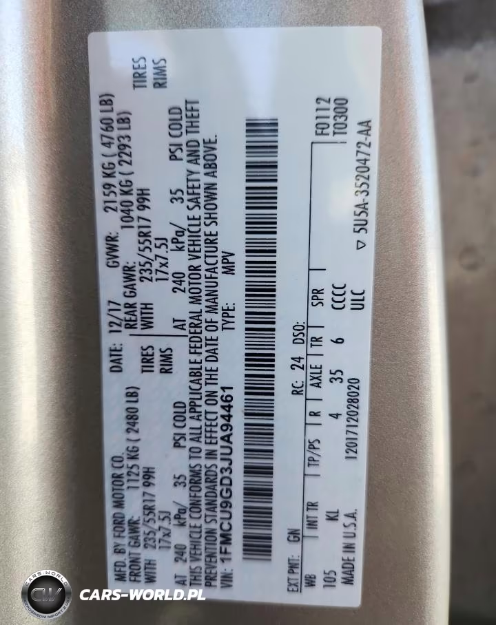2018 Ford Escape Se VIN:1FMCU9GD3JUA94461 - 13