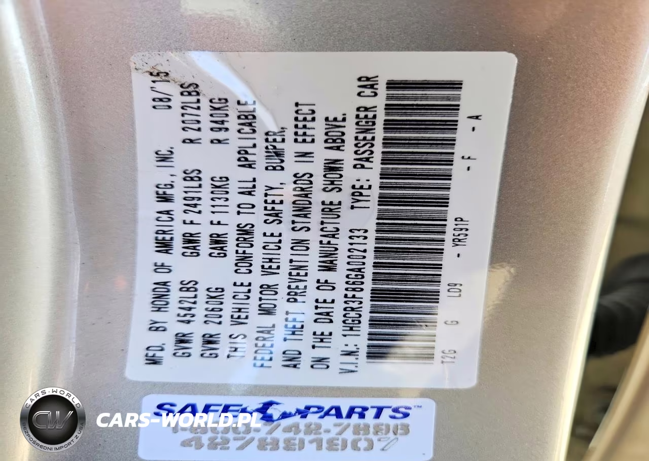 2016 Honda Accord Exl VIN:1HGCR3F86GA002133 - 12