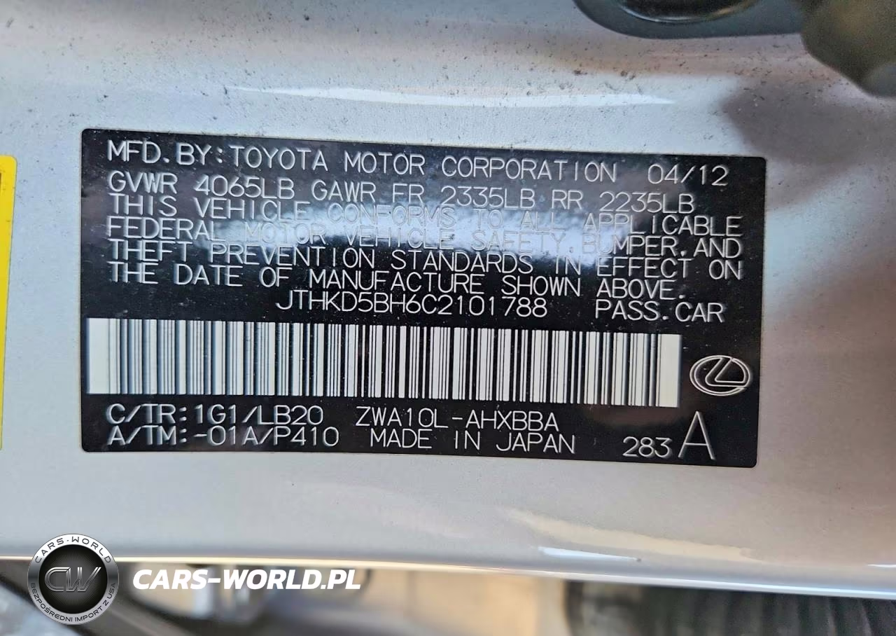 2012 Lexus Ct 200 VIN:JTHKD5BH6C2101788 - 12