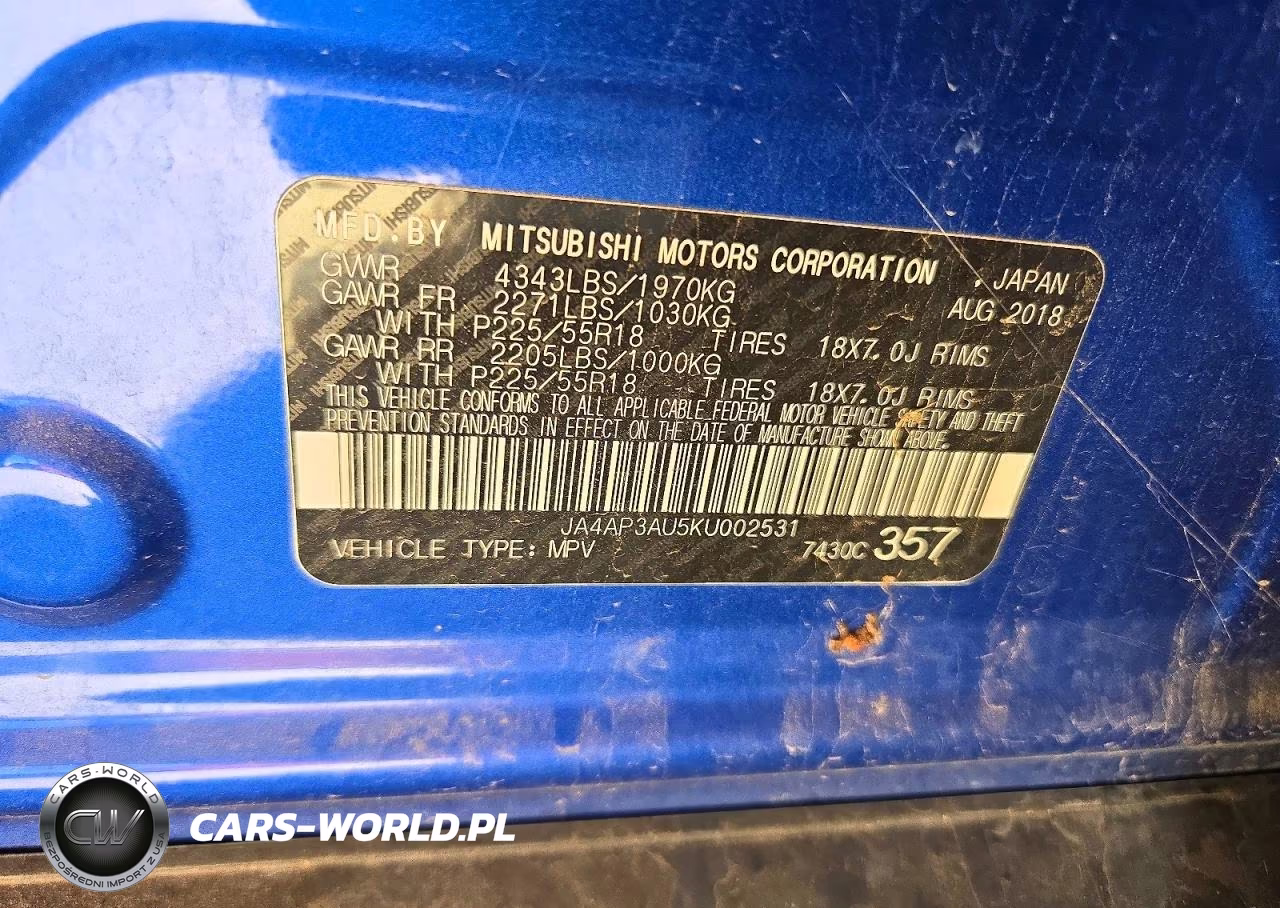 2019 Mitsubishi Outlander Sport Es VIN:JA4AP3AU5KU002531 - 13