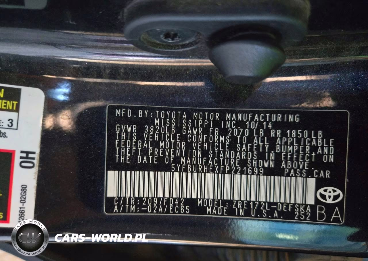 2015 Toyota Corolla S Plus VIN:5YFBURHEXFP221699 - 13