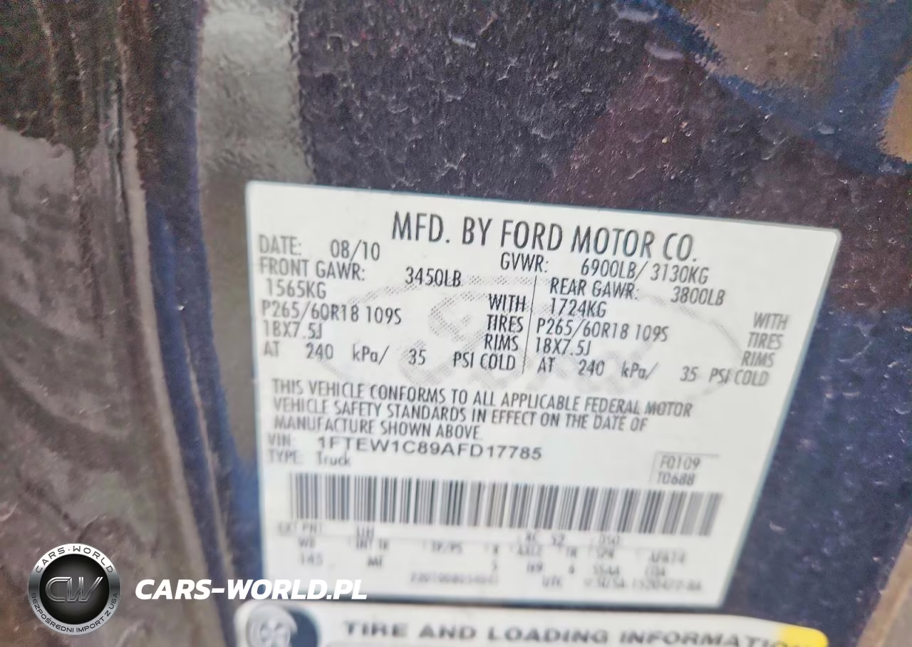 2010 Ford F150 Supercrew VIN:1FTEW1C89AFD17785 - 12