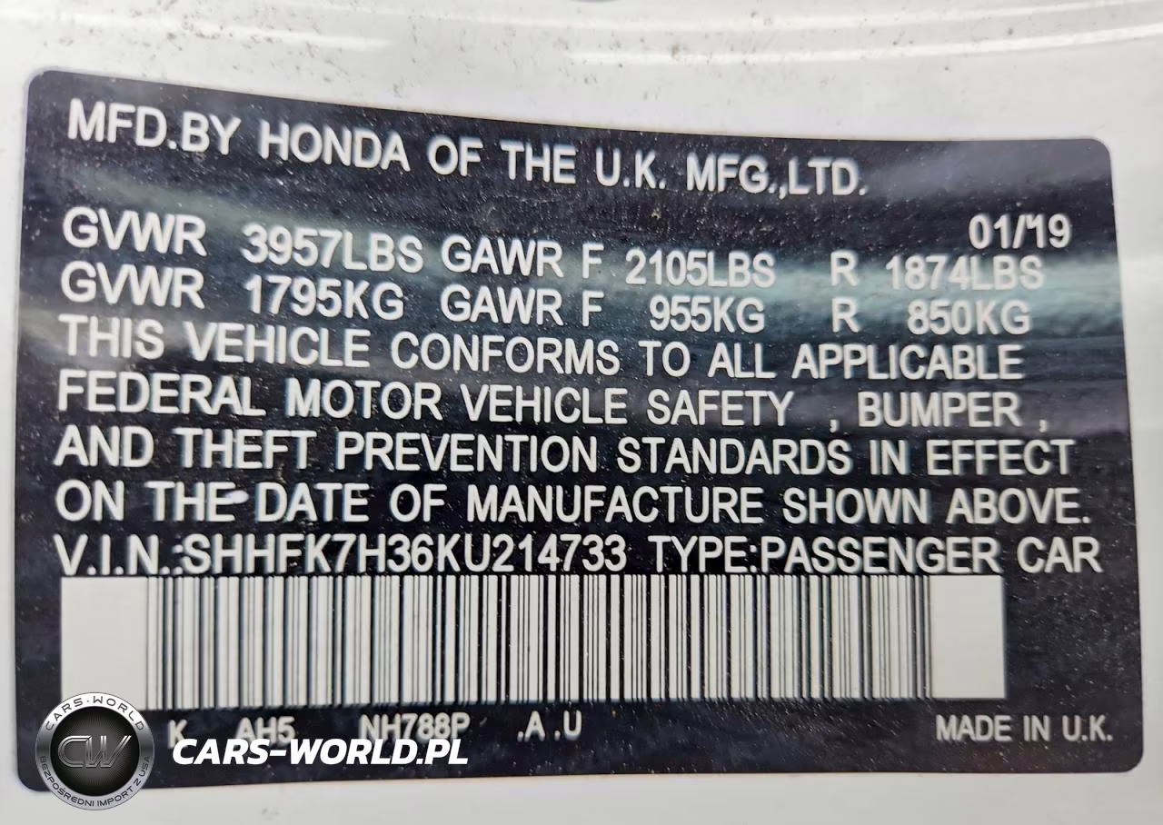 2019 Honda Civic 4D VIN:SHHFK7H36KU214733 - 13