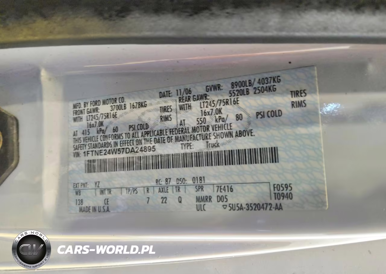 2007 Ford Ecoline E250 VIN:1FTNE24W57DA24895 - 13