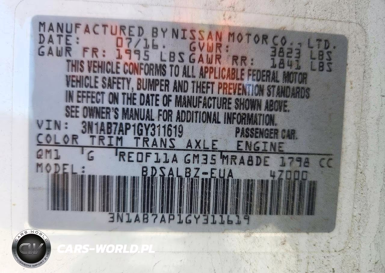 2016 Nissan Sentra S VIN:3N1AB7AP1GY311619 - 12