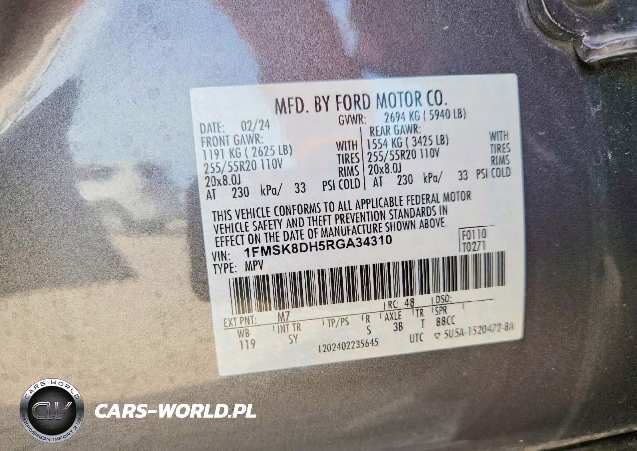 2024 Ford Explorer Xlt VIN:1FMSK8DH5RGA34310 - 13