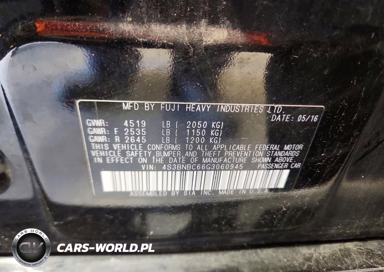 2016 Subaru Legacy 2.5I Premium VIN:4S3BNBC66G3060945 - 12