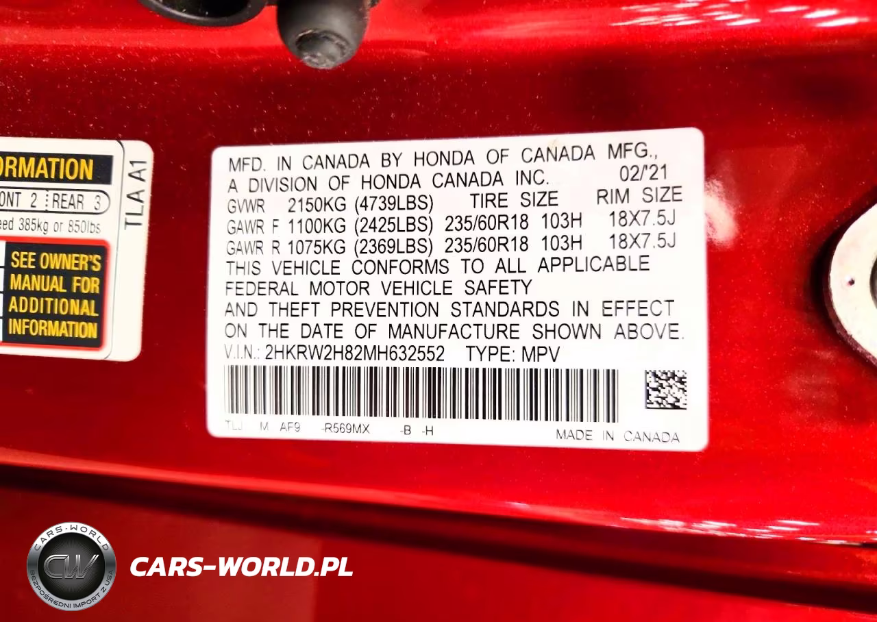2021 Honda Cr-V Exl VIN:2HKRW2H82MH632552 - 13