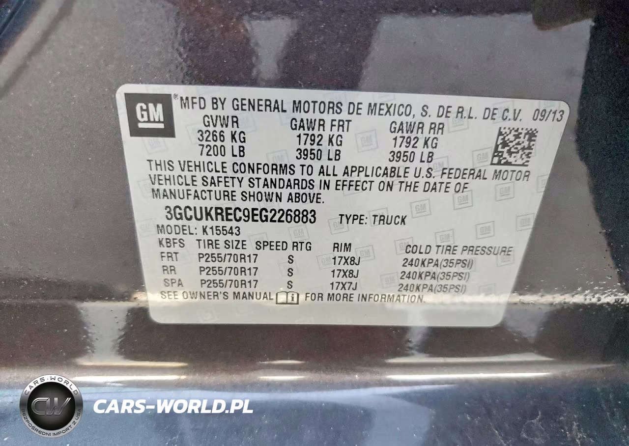 2014 Chevrolet 1500 Silverado VIN:3GCUKREC9EG226883 - 12