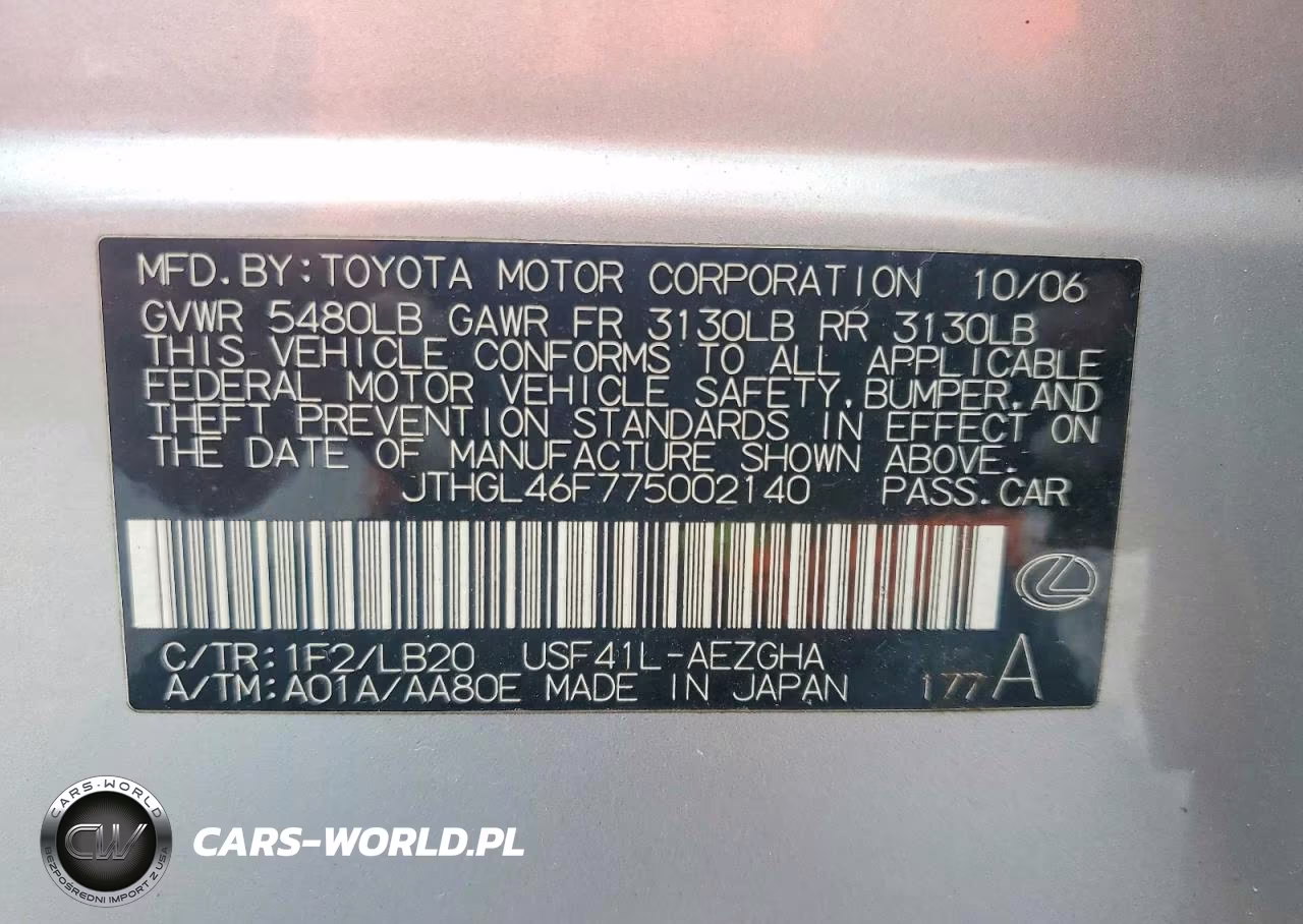 2007 Lexus Ls 460L VIN:JTHGL46F775002140 - 12