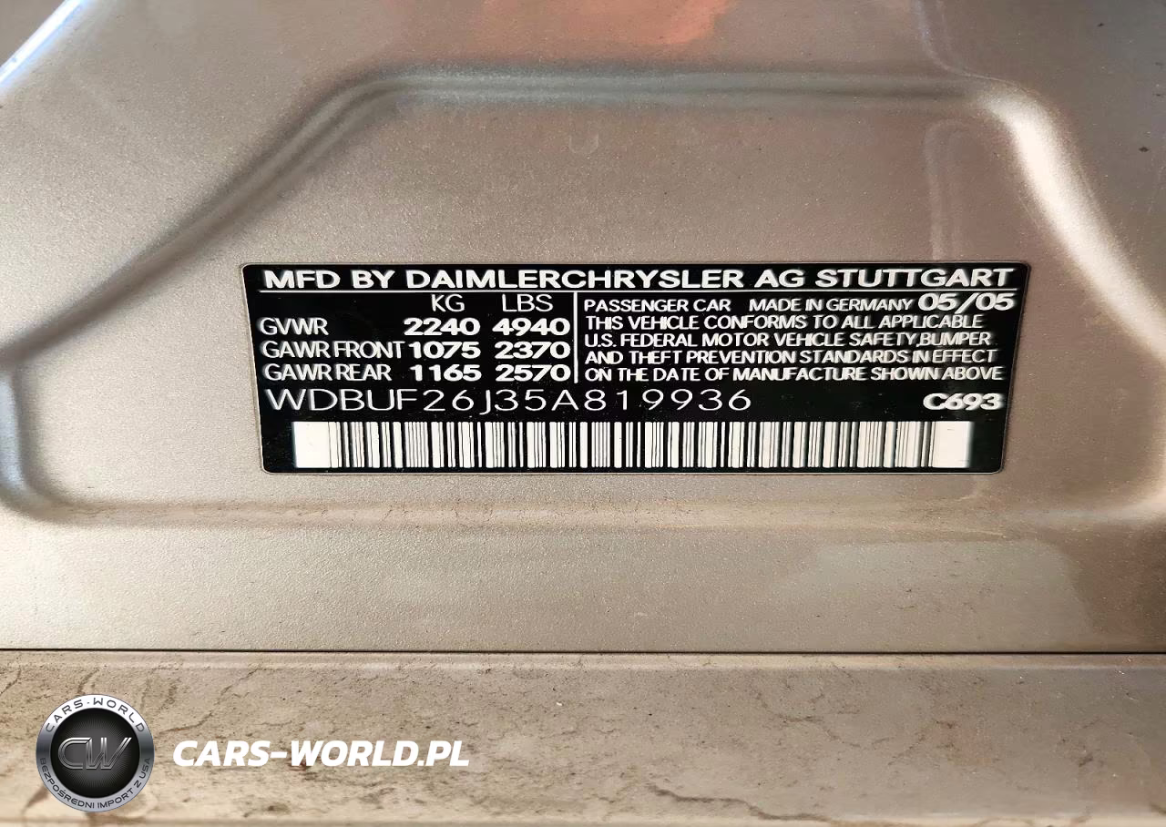 2005 Mercedes-Benz E 320 Cdi VIN:WDBUF26J35A819936 - 12