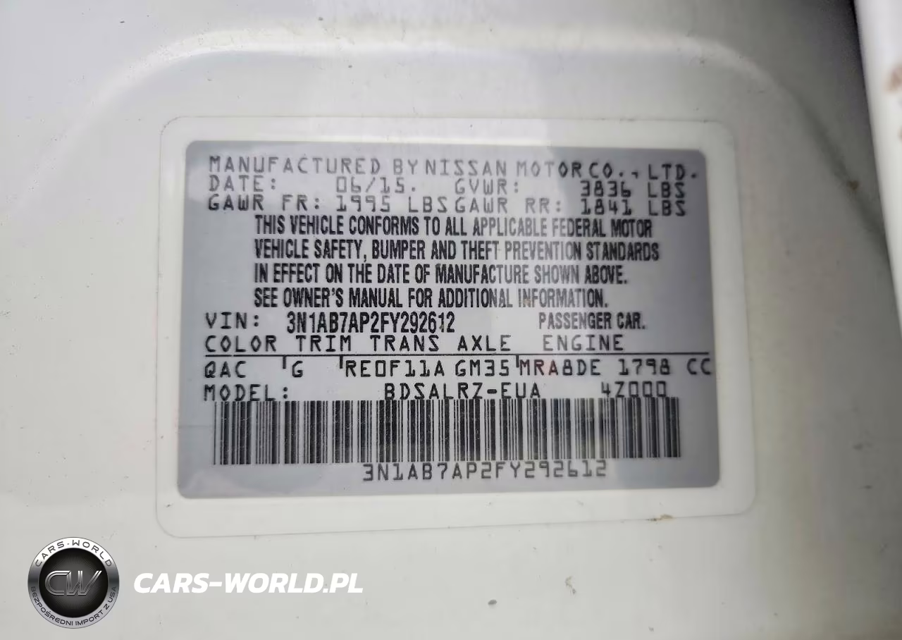 2015 Nissan Sentra Sr VIN:3N1AB7AP2FY292612 - 12