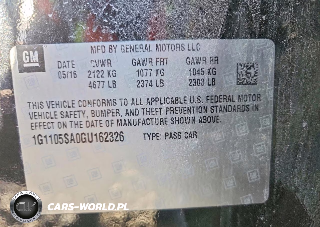 2016 Chevrolet Impala Lt VIN:1G1105SA0GU162326 - 12
