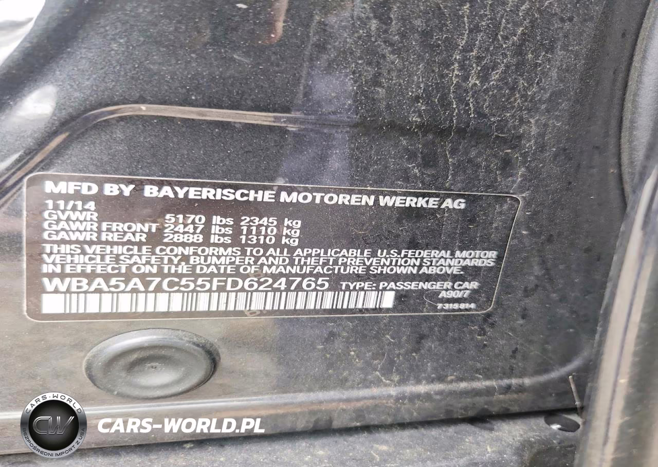 2015 BMW 528 Xi VIN:WBA5A7C55FD624765 - 12