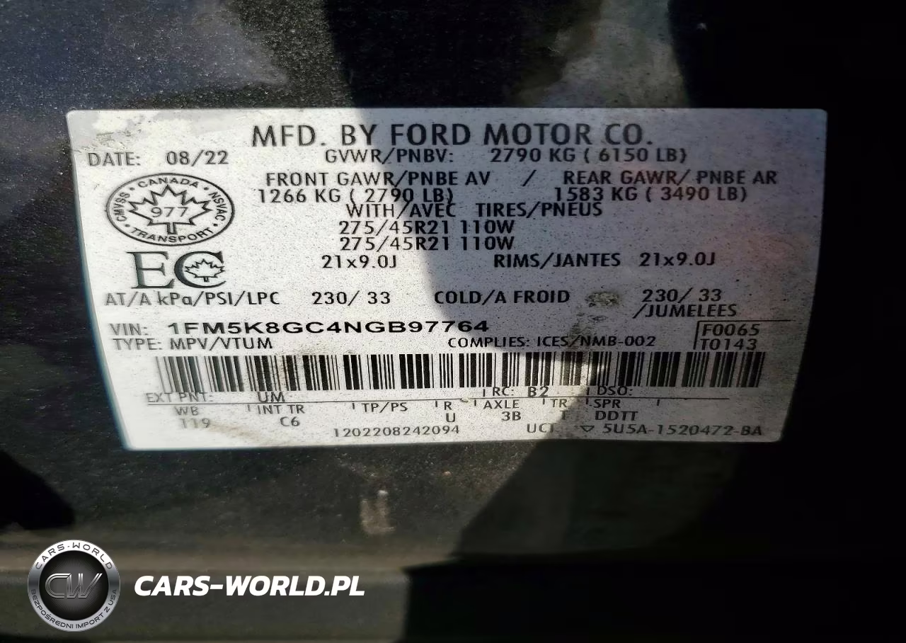 2022 Ford Explorer St VIN:1FM5K8GC4NGB97764 - 13