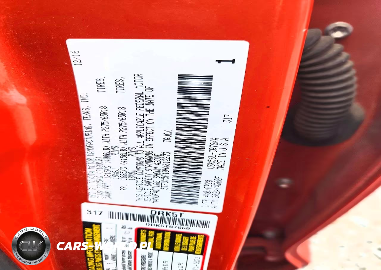2017 Toyota Tundra Sr5 VIN:5TFUY5F10HX612273 - 12