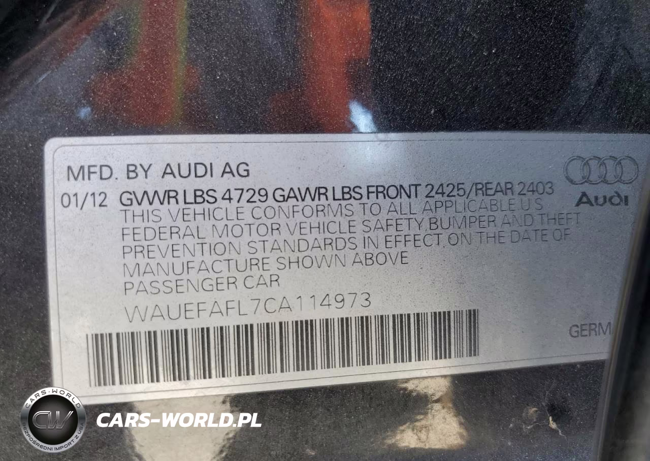 2012 Audi A4 Premium Plus VIN:WAUEFAFL7CA114973 - 13