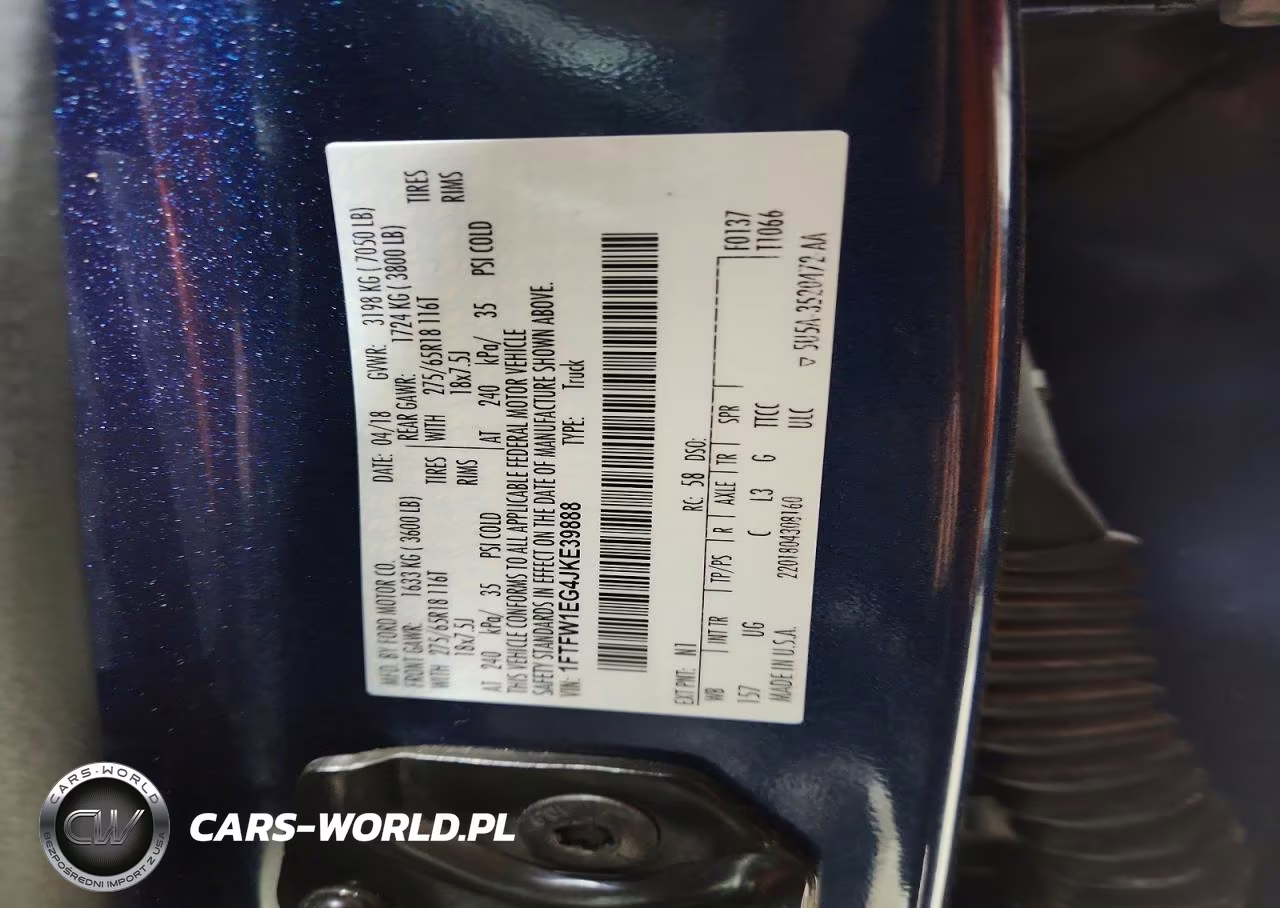 2018 Ford F150 Supercrew VIN:1FTFW1EG4JKE39888 - 12