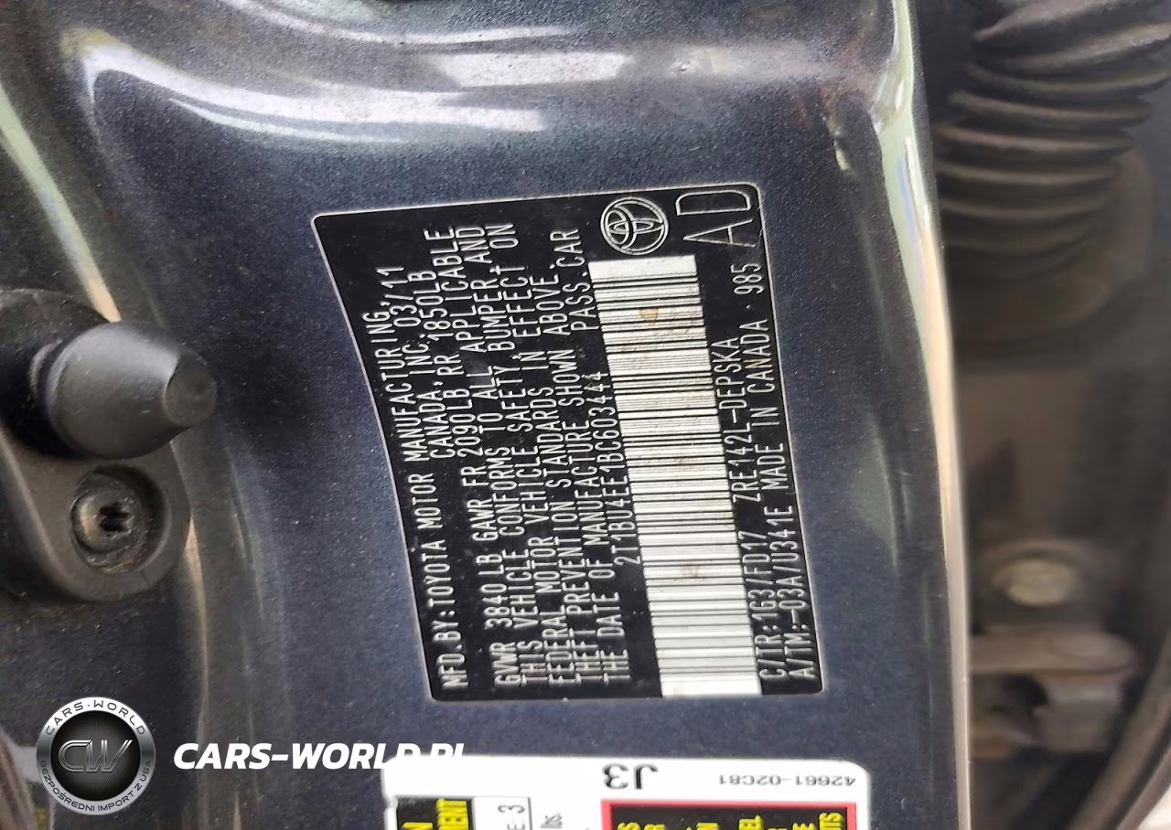 2011 Toyota Corolla S VIN:2T1BU4EE1BC603444 - 12