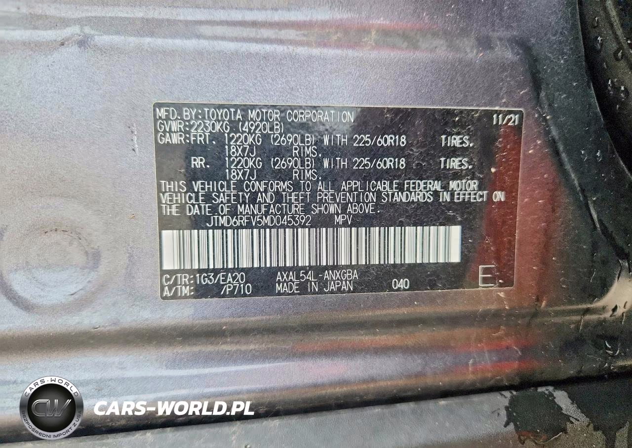2021 Toyota Rav4 Limited VIN:JTMD6RFV5MD045392 - 13
