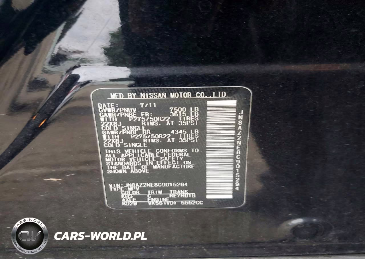 2012 Infiniti Qx56 Base VIN:JN8AZ2NE8C9015294 - 13