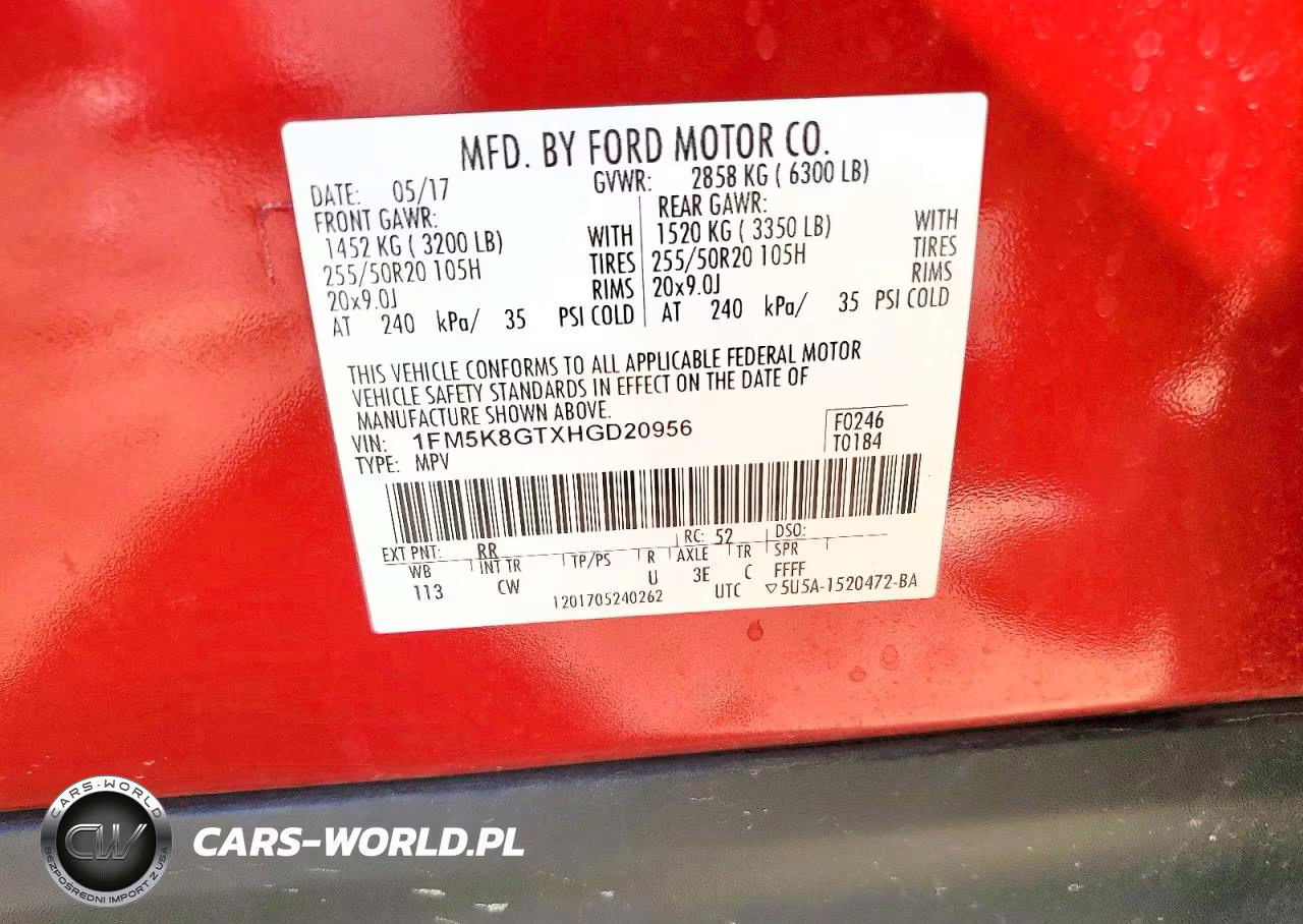 2017 Ford Explorer Sport VIN:1FM5K8GTXHGD20956 - 13
