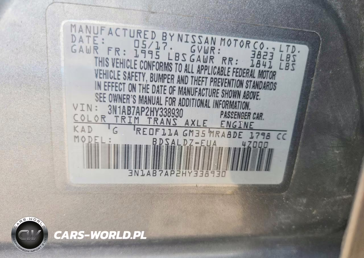 2017 Nissan Sentra Sv VIN:3N1AB7AP2HY338930 - 12