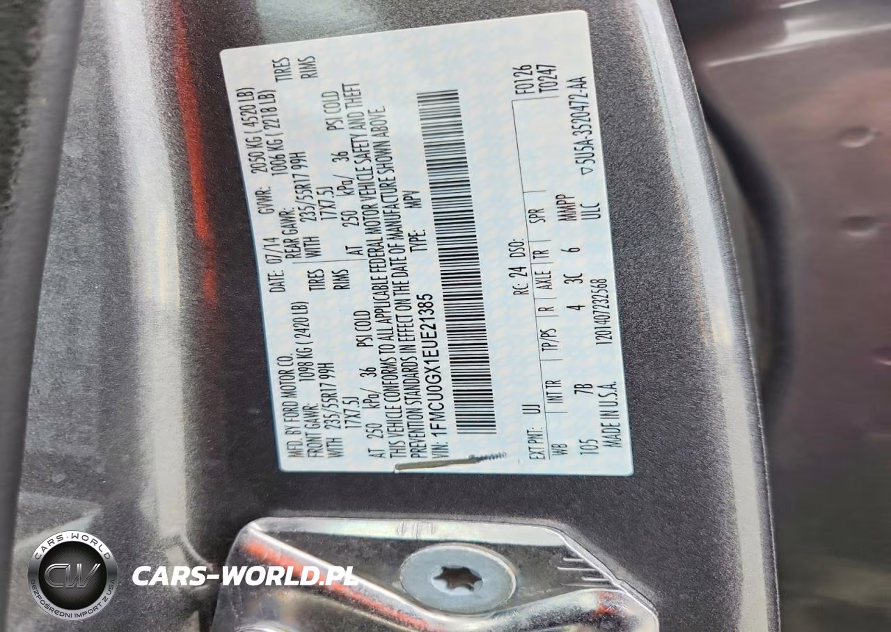 2014 Ford Escape Se VIN:1FMCU0GX1EUE21385 - 12