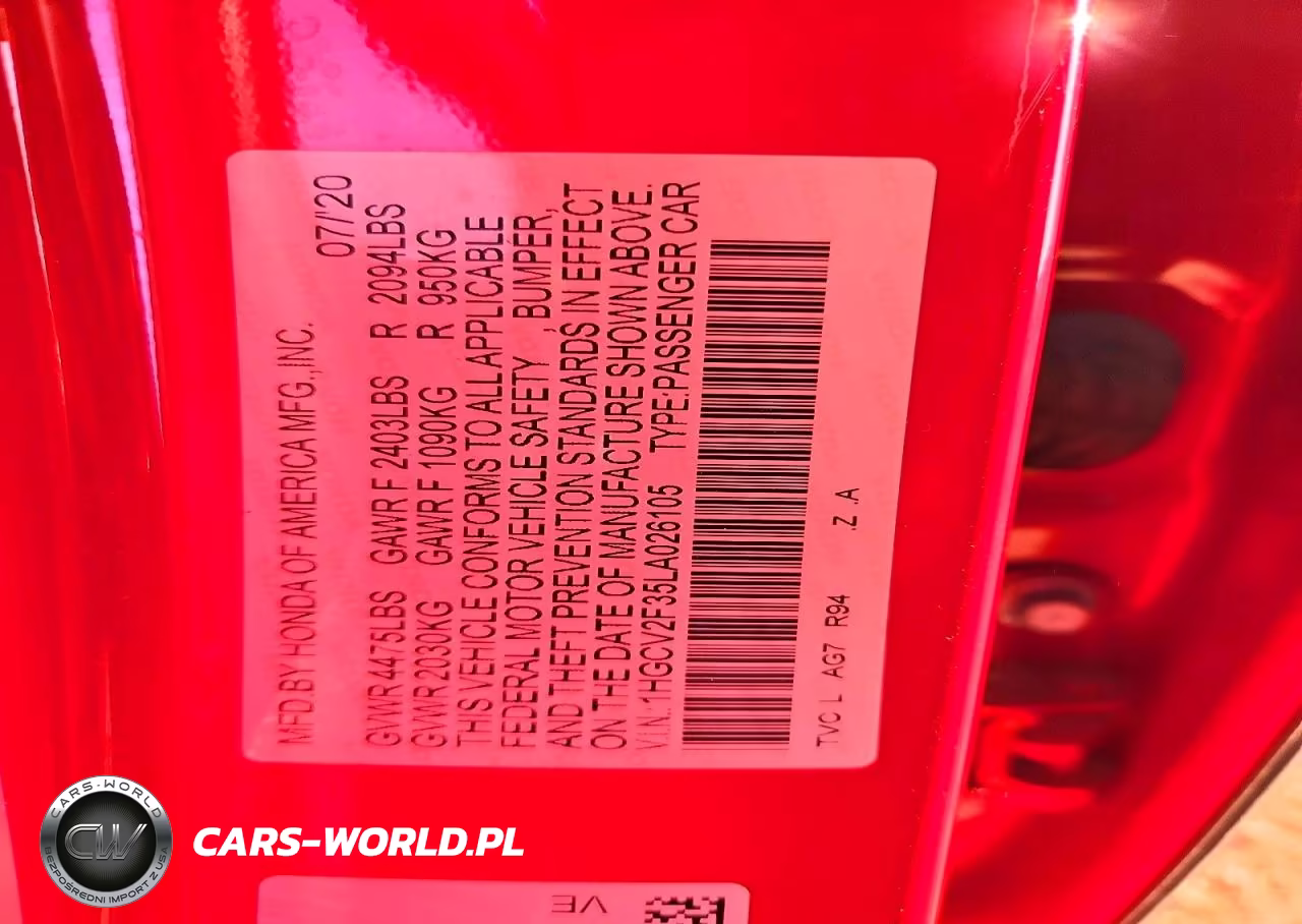 2020 Honda Accord Sport VIN:1HGCV2F35LA026105 - 13