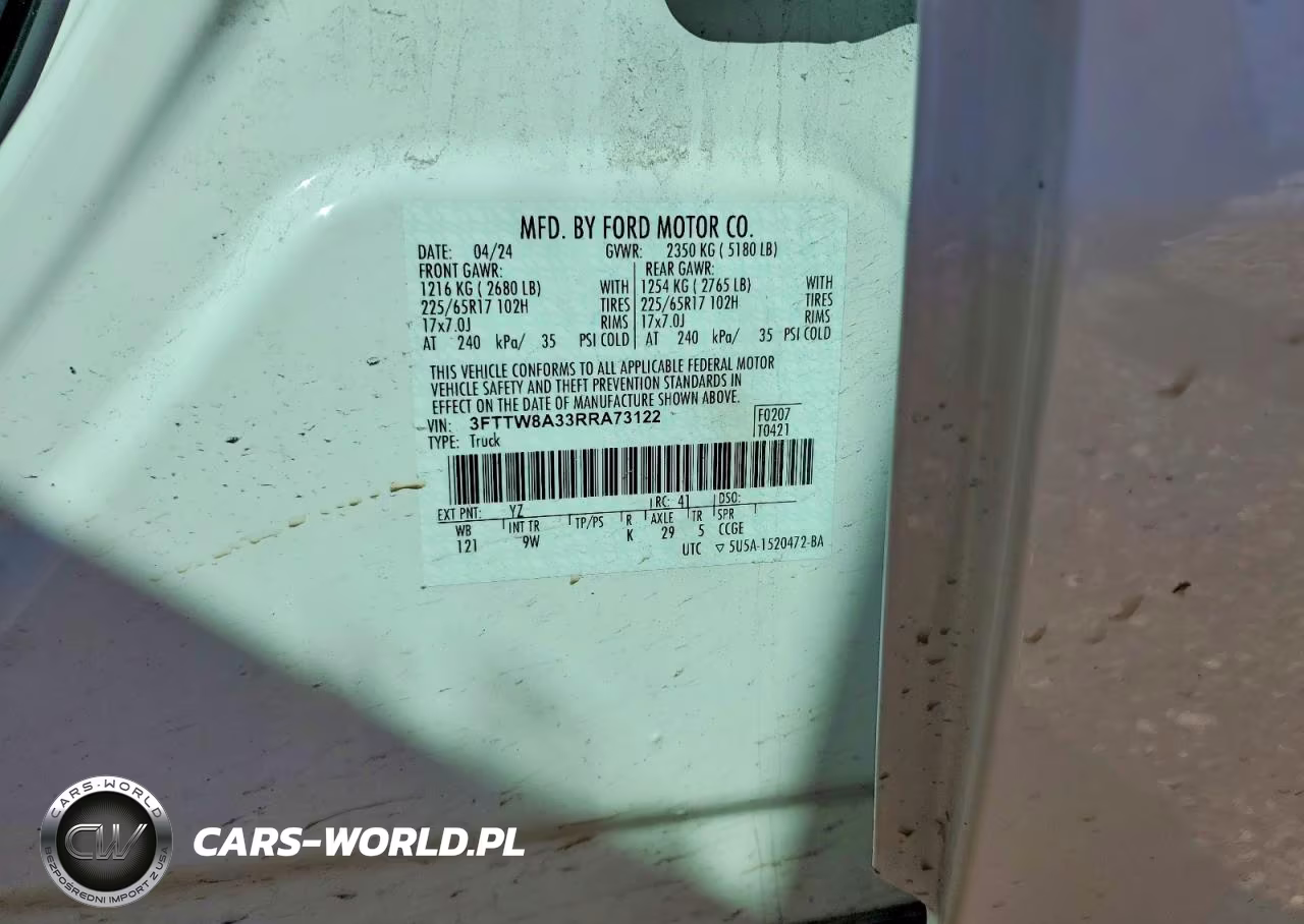 2024 Ford Maverick Xl VIN:3FTTW8A33RRA73122 - 12