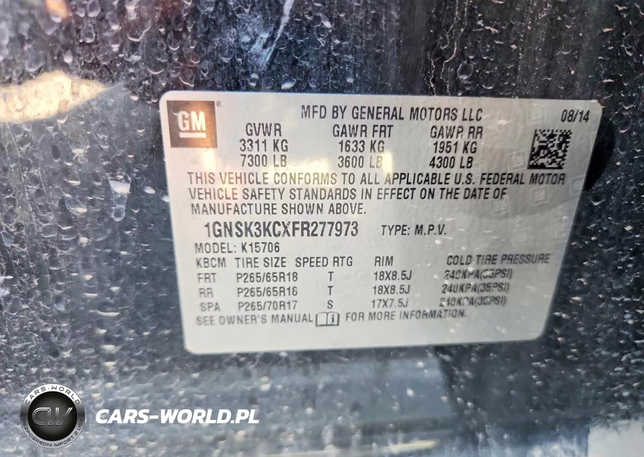 2015 Chevrolet Tahoe Special VIN:1GNSK3KCXFR277973 - 13